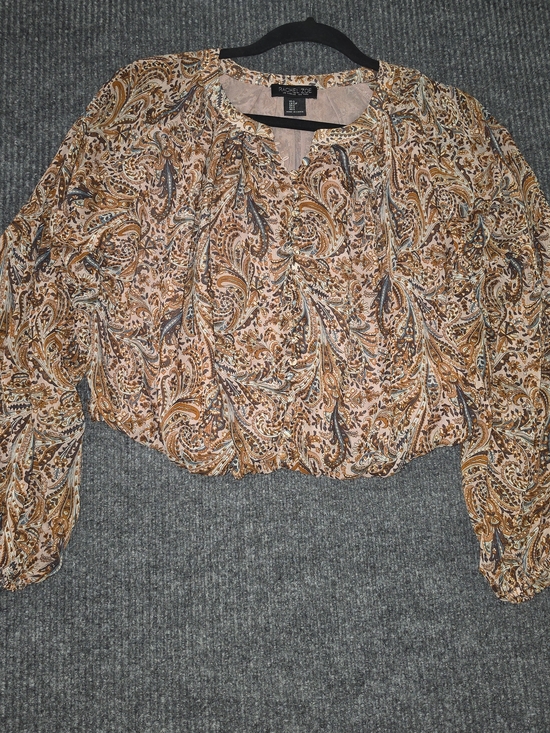 Rachel Zoe Tops - Rachel Zoe Paisley Peasant Blouse in Tan and Brown